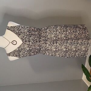 Ann Taylor Loft Polyester Sleeveless V-Neck Elastic Waist Pullover Dress -Size 0